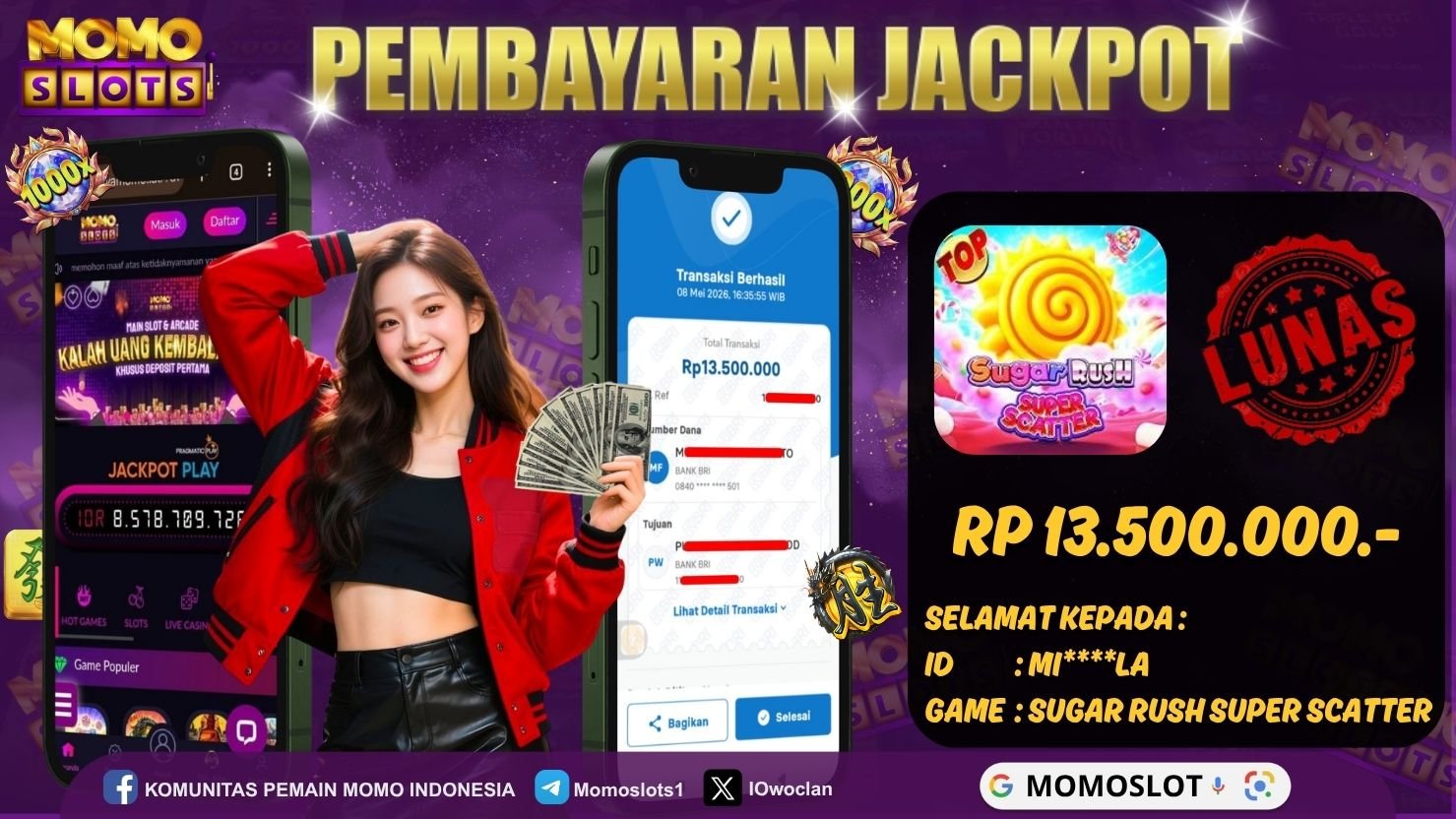 MOMOSLOTS JACKPOT SLOT SUGAR RUSH SUPER SCATTER